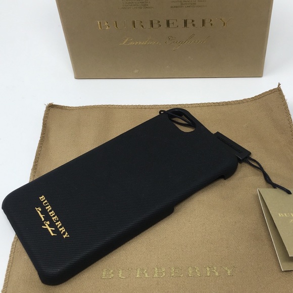 Burberry Accessories - BURBERRY black leather iPhone 7 case